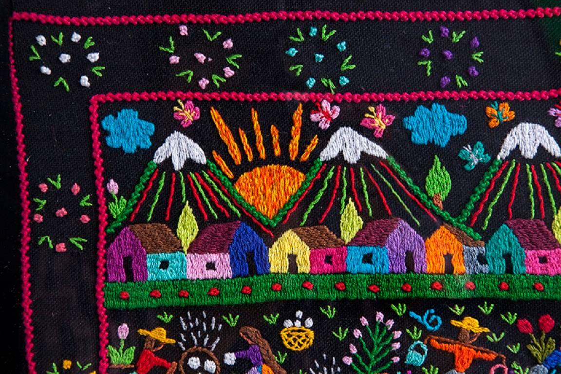 Tzintzuntzan / Textiles Mexican Folk Art Embroidery Frame 3