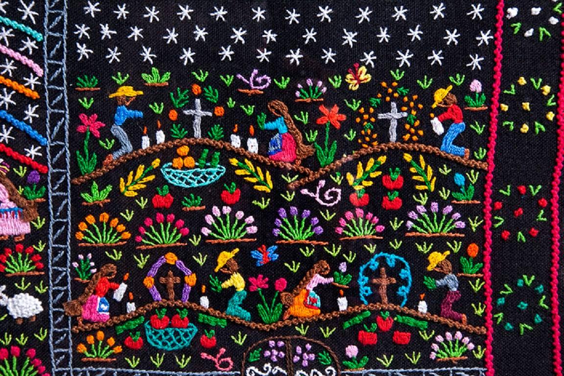 Tzintzuntzan / Textiles Mexican Folk Art Embroidery Frame 5