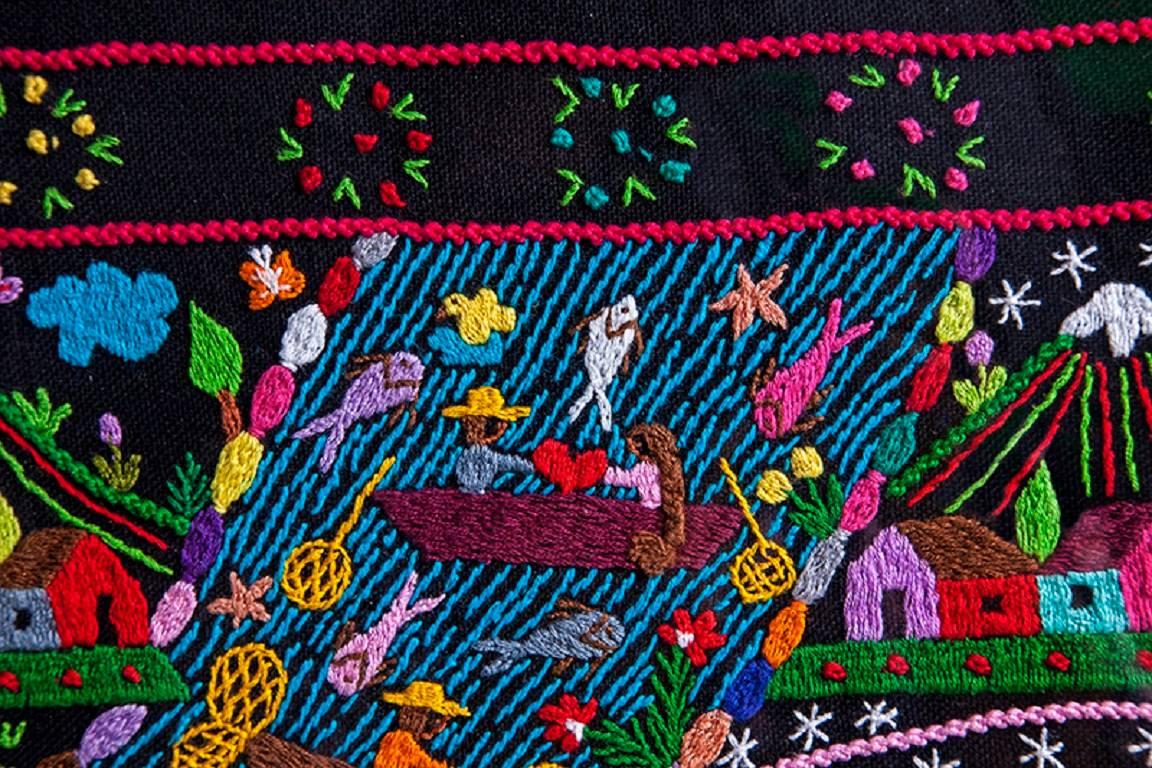 Tzintzuntzan / Textiles Mexican Folk Art Embroidery Frame 4