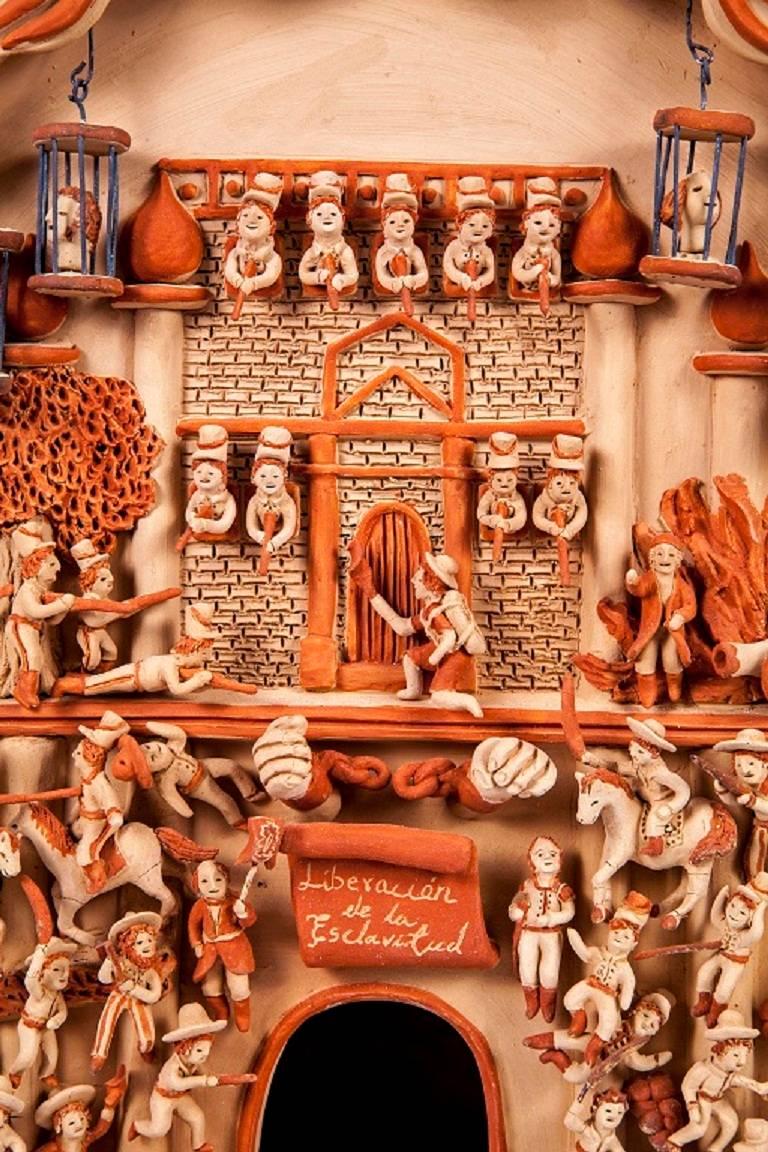 17'' Iglesia Independencia de Mexico / Ceramics Mexican Folk Art Clay 3