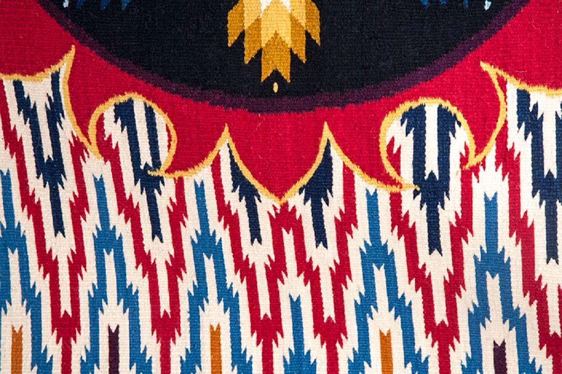 El Sol / Textiles Mexican Folk Art Rug For Sale 1