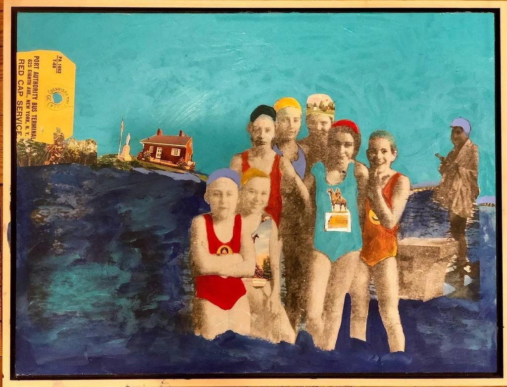 Michal Nachmany Figurative Painting - My Mother's Summer with Girlfriends, Montauk, 1956