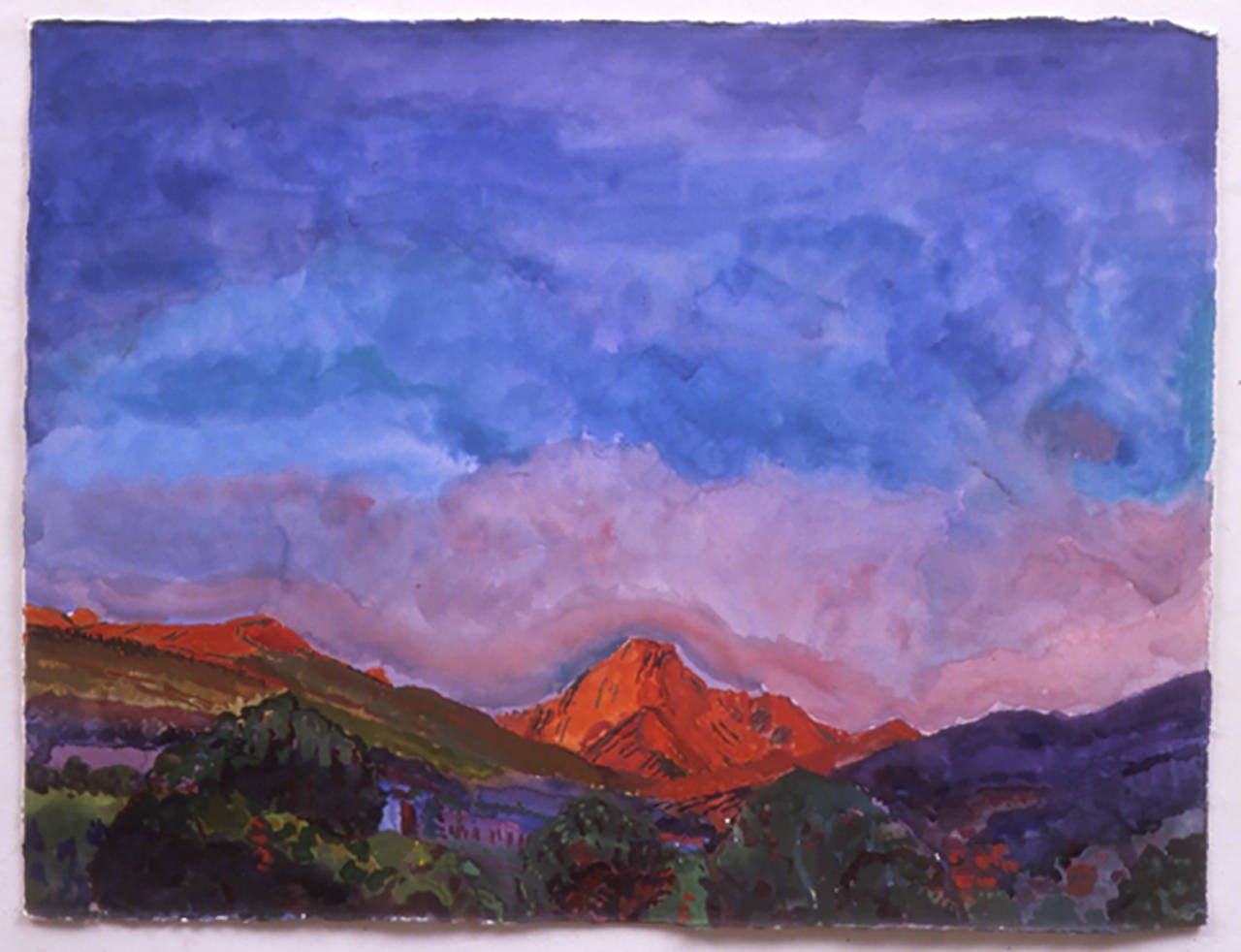 Colorado Red Mountain - Painting by Graham Nickson