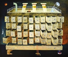 Angelo Palazzini"Cassettone del Capitano"Oil on Canvas Contemporary Art Painting