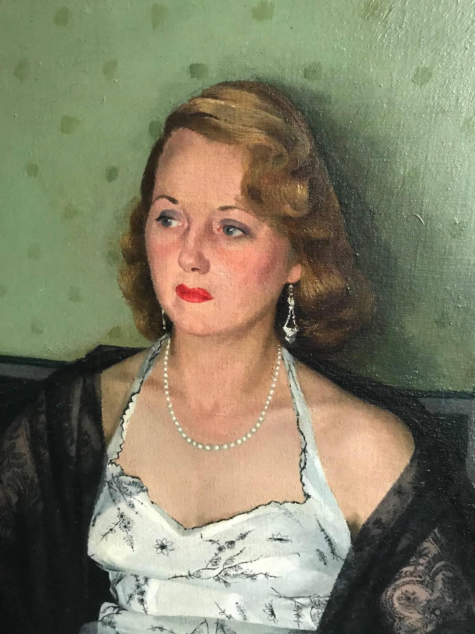 Mrs Franks - Realist Painting by Edwin Greenman