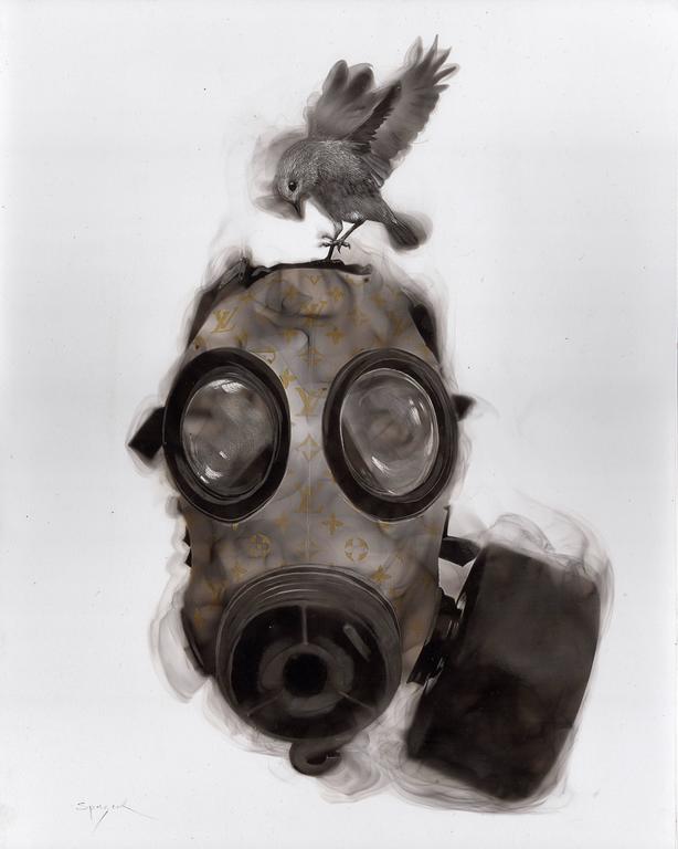Steven Spazuk - Louis-Vuitton Gas Mask, Painting at 1stdibs