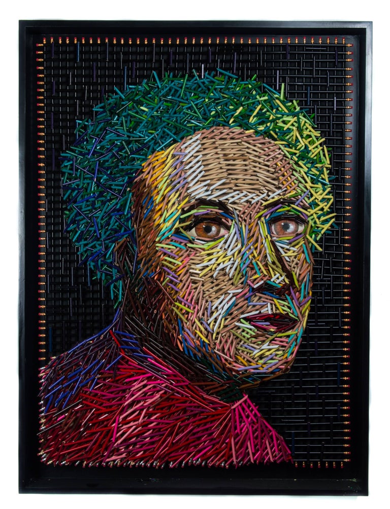 Federico Uribe Man With Green Hair Mixed Media For Sale At 1stdibs