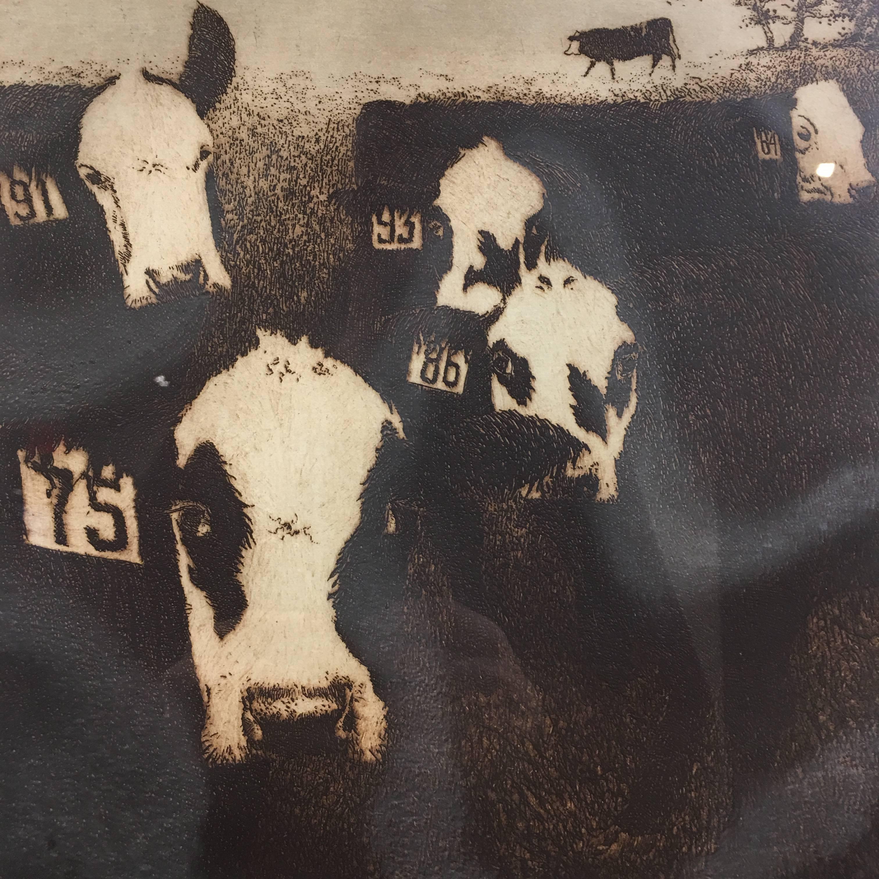Vaches - Noir Animal Print par Jamie Wyeth