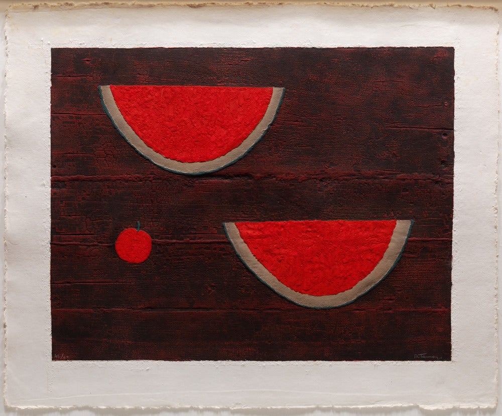 Rufino Tamayo Abstract Print - Sandias con Manzana (Watermelon with Apple)