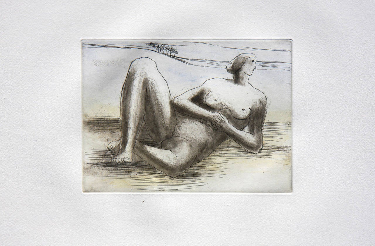 Henry Moore Nude Print - The Reclining Figure (Plate 8)