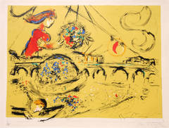 Chagall Paris Scene "Ile Saint - Louis"