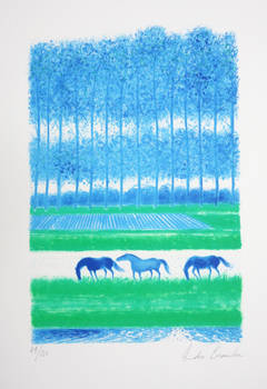 Blue Horses | Landscape Art