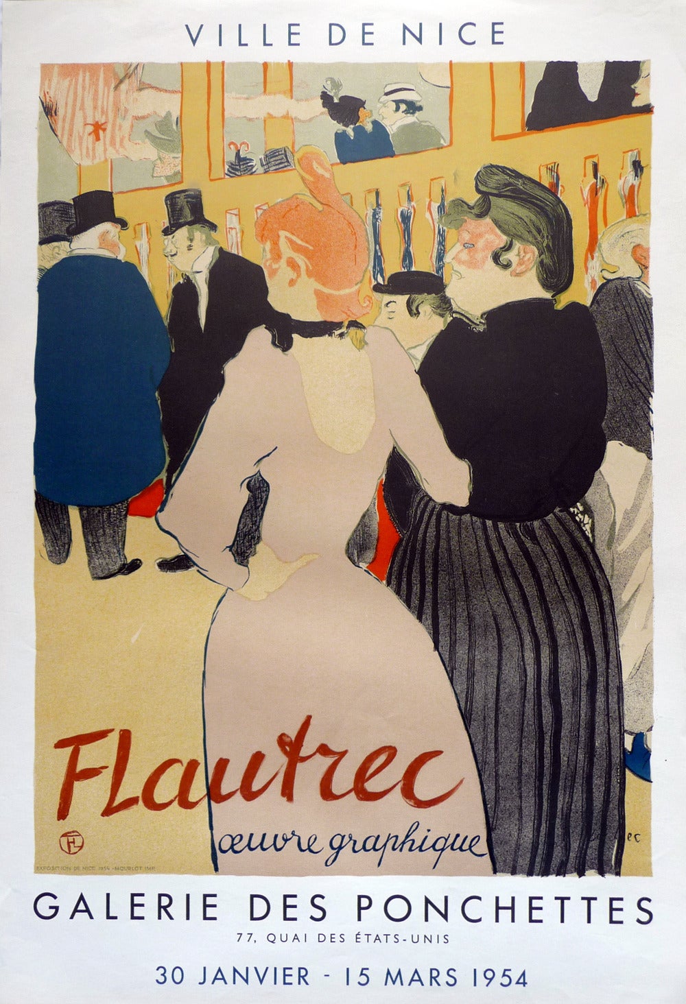 Henri de Toulouse-Lautrec Figurative Print - Ville de Nice - Galerie des Ponchettes