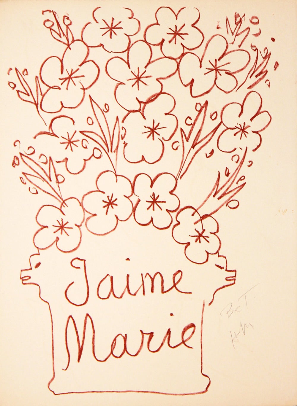 Henri Matisse Still-Life Print - J'aime Marie