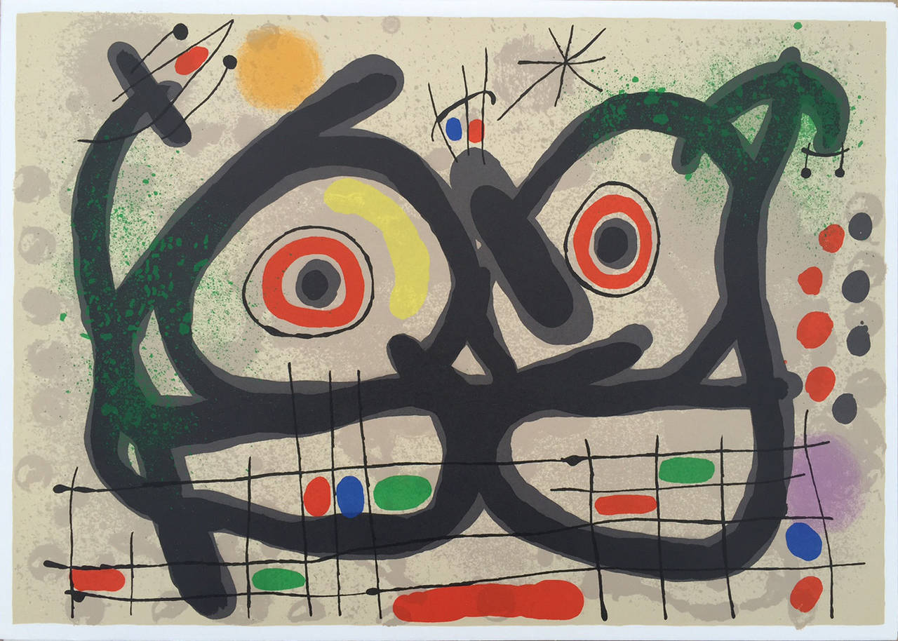 Joan Miró Abstract Print - Le Lezard aux Plumes d'Or (M447)