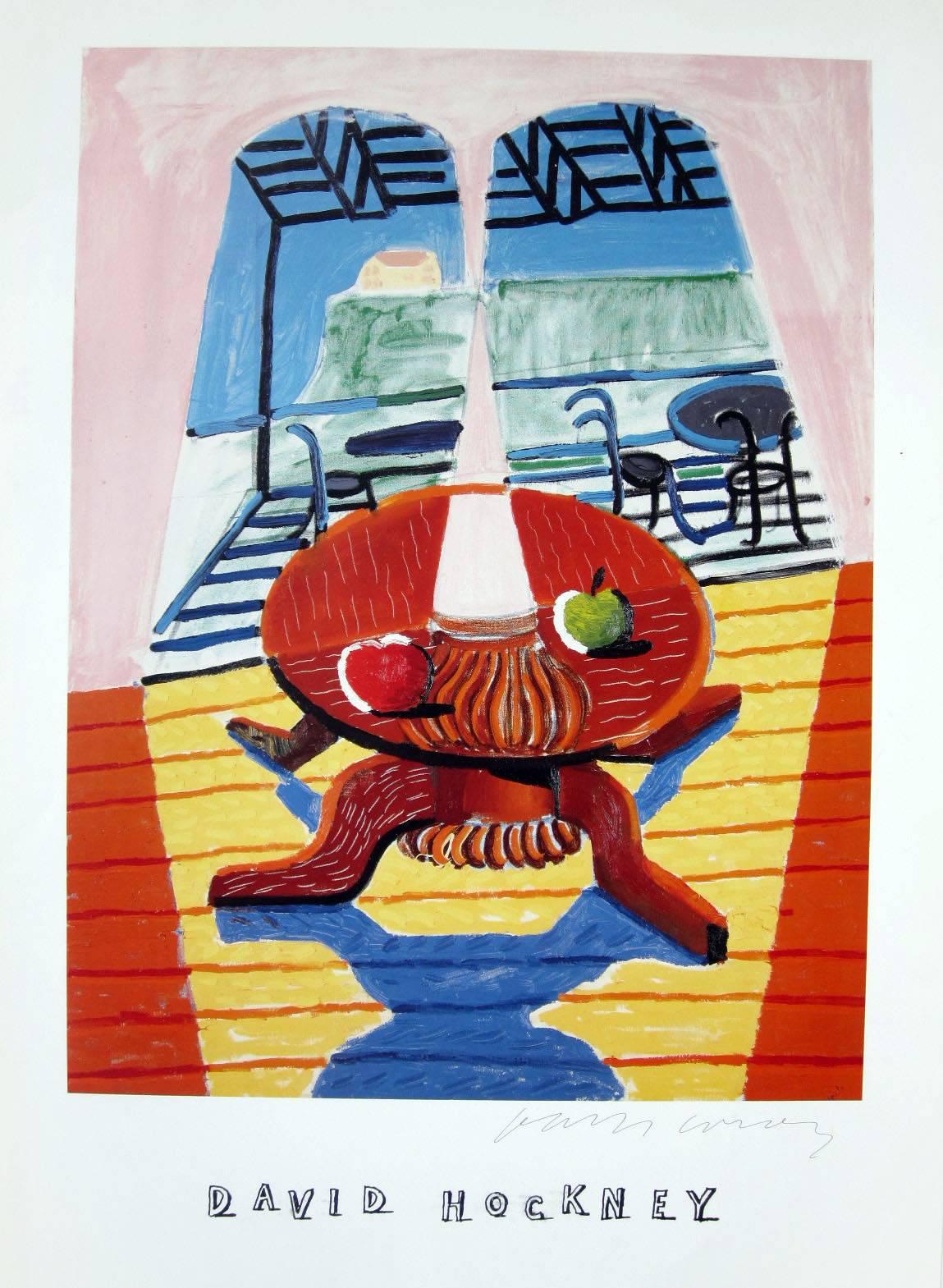 David Hockney Still-Life Print - Hockney: Christopher and Don's Dining Room (Signed)
