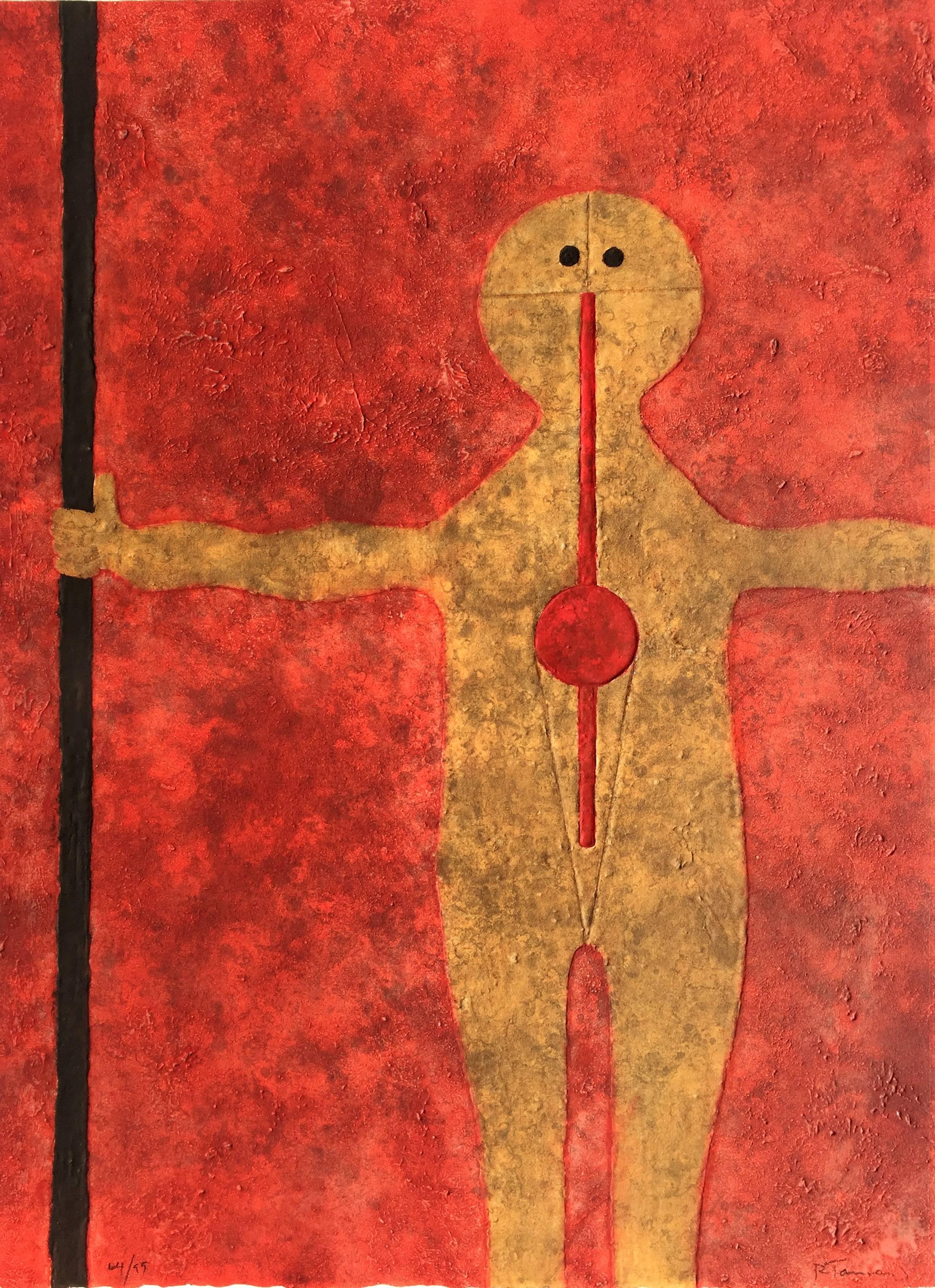 Rufino Tamayo Figurative Print - Hombre con Baston (P. 254)