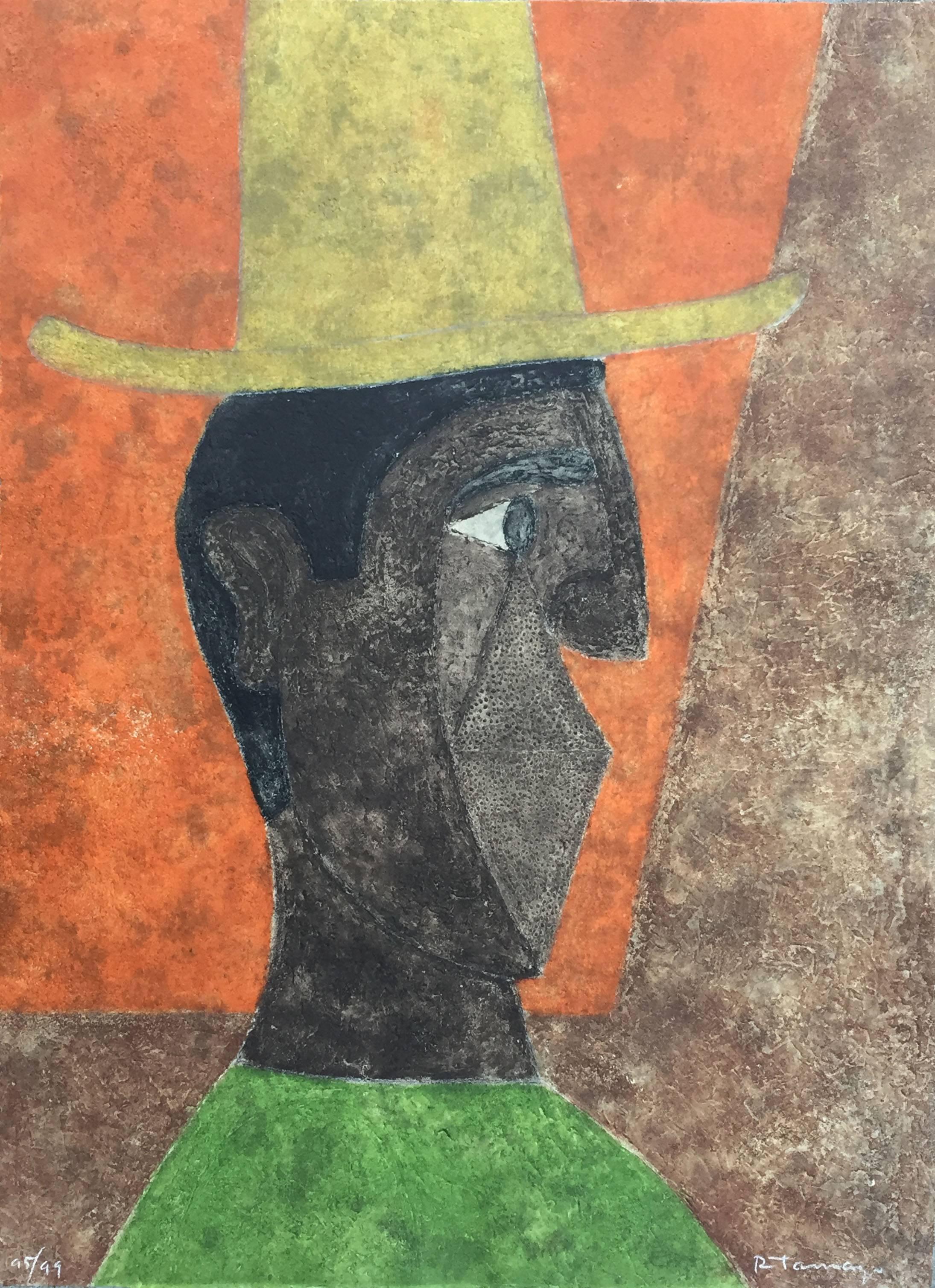 Rufino Tamayo Portrait Print -  Cabeza con Sombrero (P. 275)