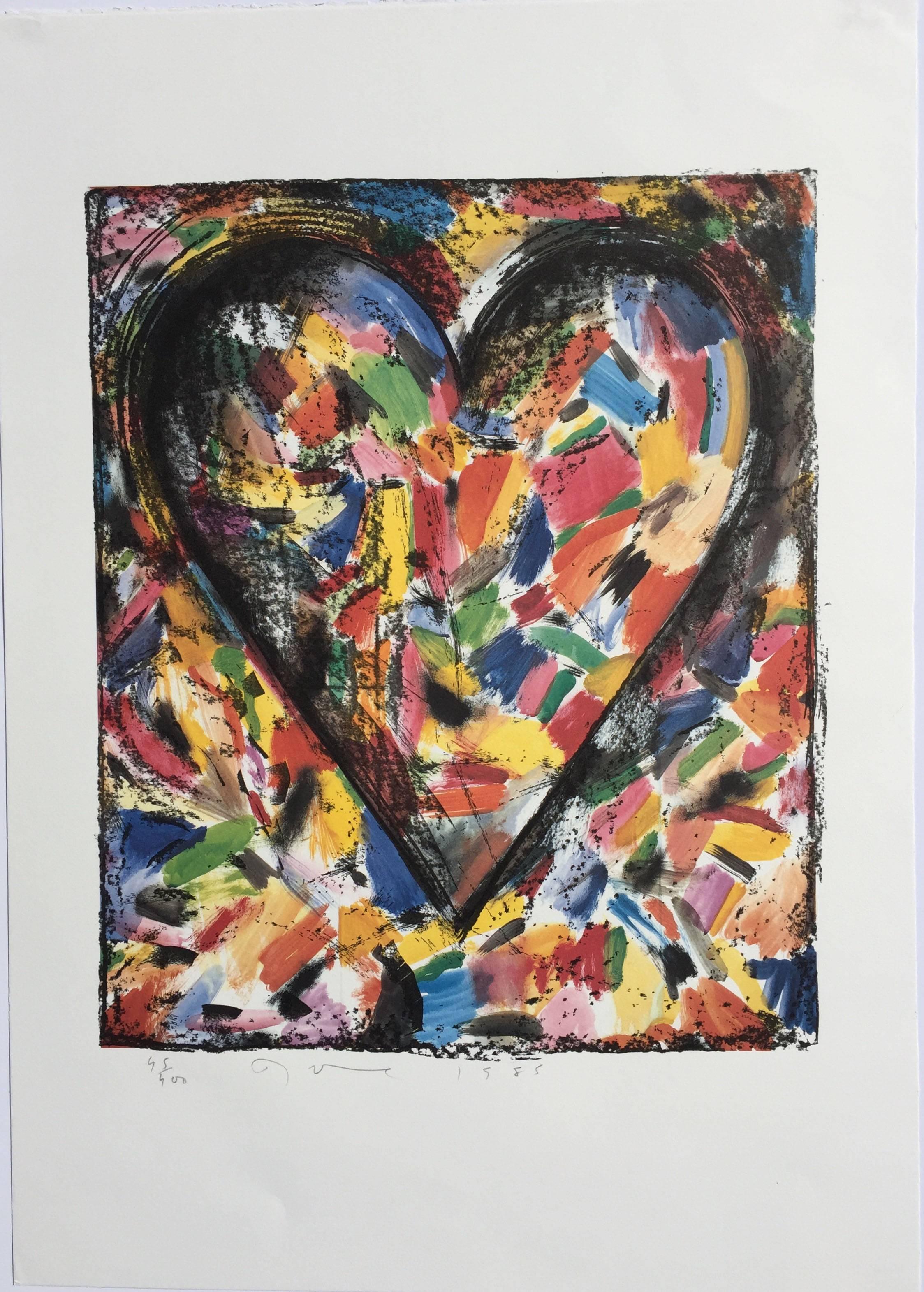 Jim Dine Figurative Print - The Confetti Heart