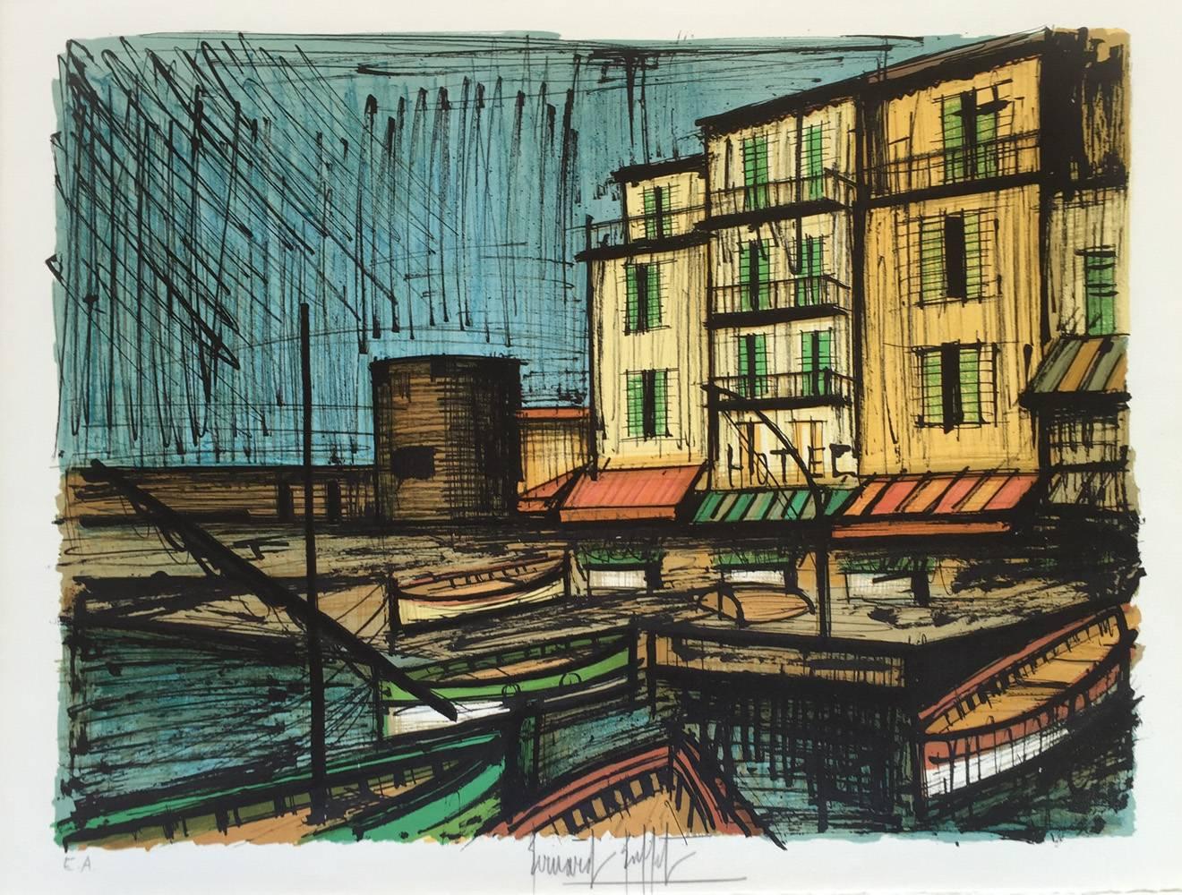 Bernard Buffet Landscape Print - St. Tropez (Sorlier 278)