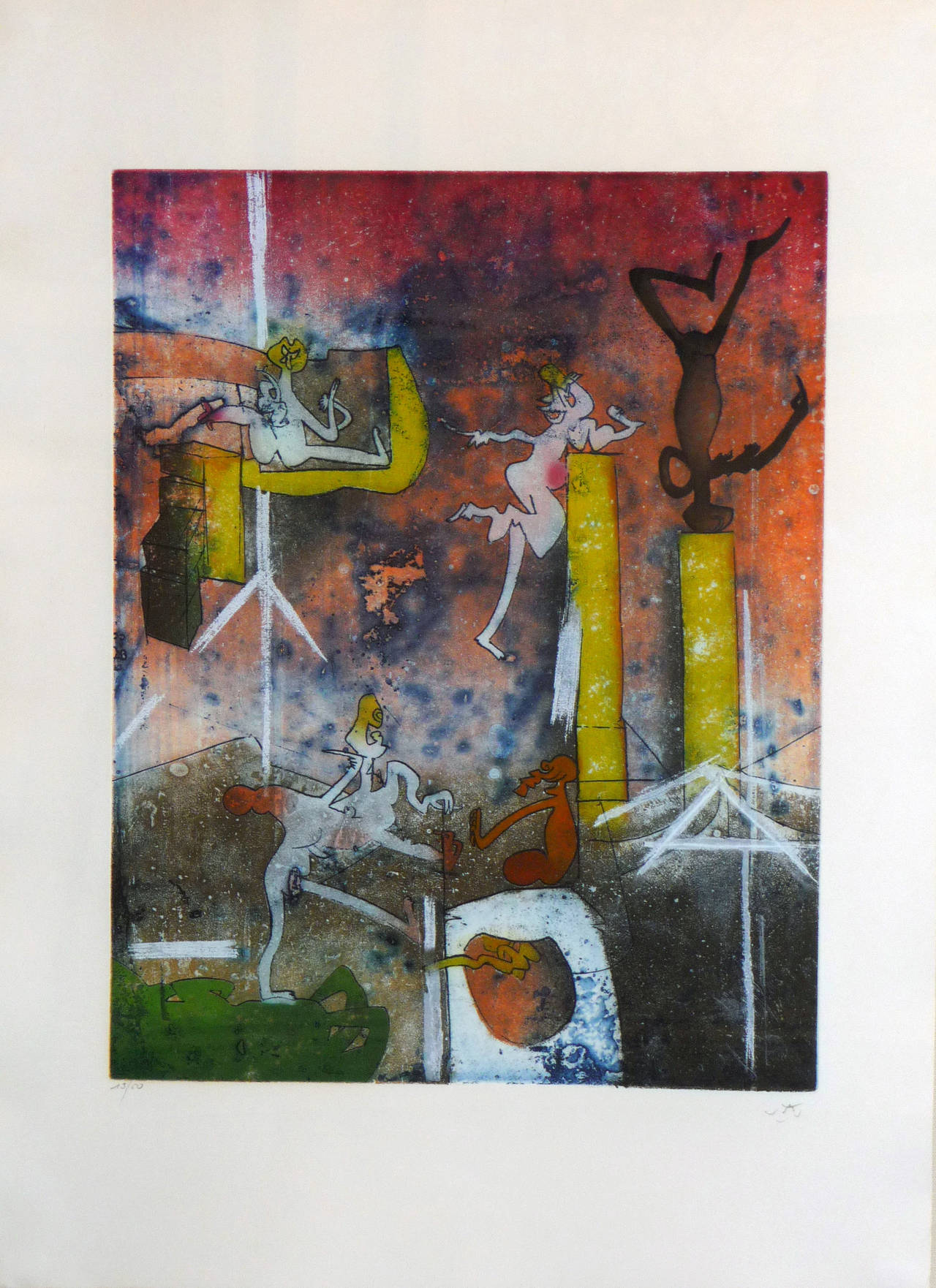 Roberto Matta Figurative Print - Etre au Monde