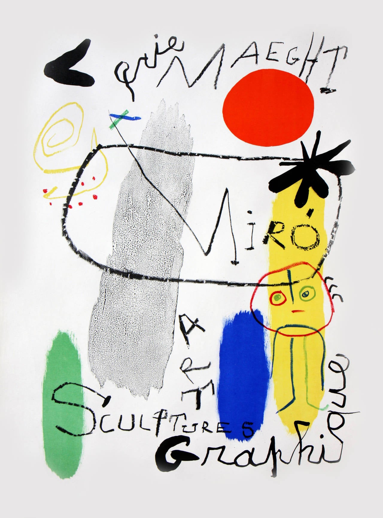 Joan Miró Figurative Print - Personnage au Soleil Rouge I (M 413)