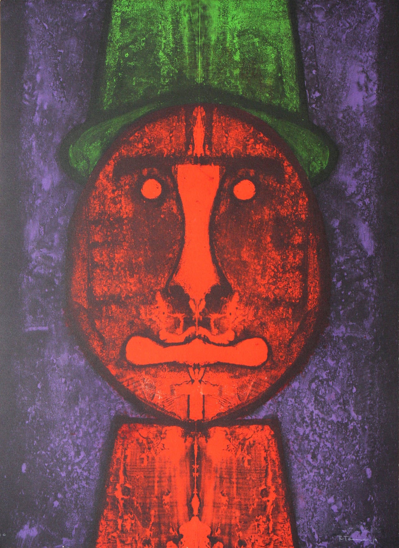 Rufino Tamayo Figurative Print - Cabeza en Rojo (P. 146)