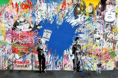Graffiti Art: "Juxtapose Blue Heart (Mixed Media)"