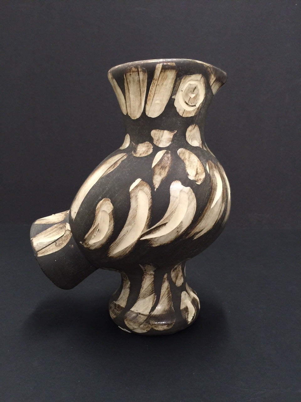 Original Pablo Picasso Ceramic Vase, made of white earthenware clay, hand - painted with black and brown.From the edition of 500. Inscribed Madoura/Edition Picasso on verso. 

(AR 605)