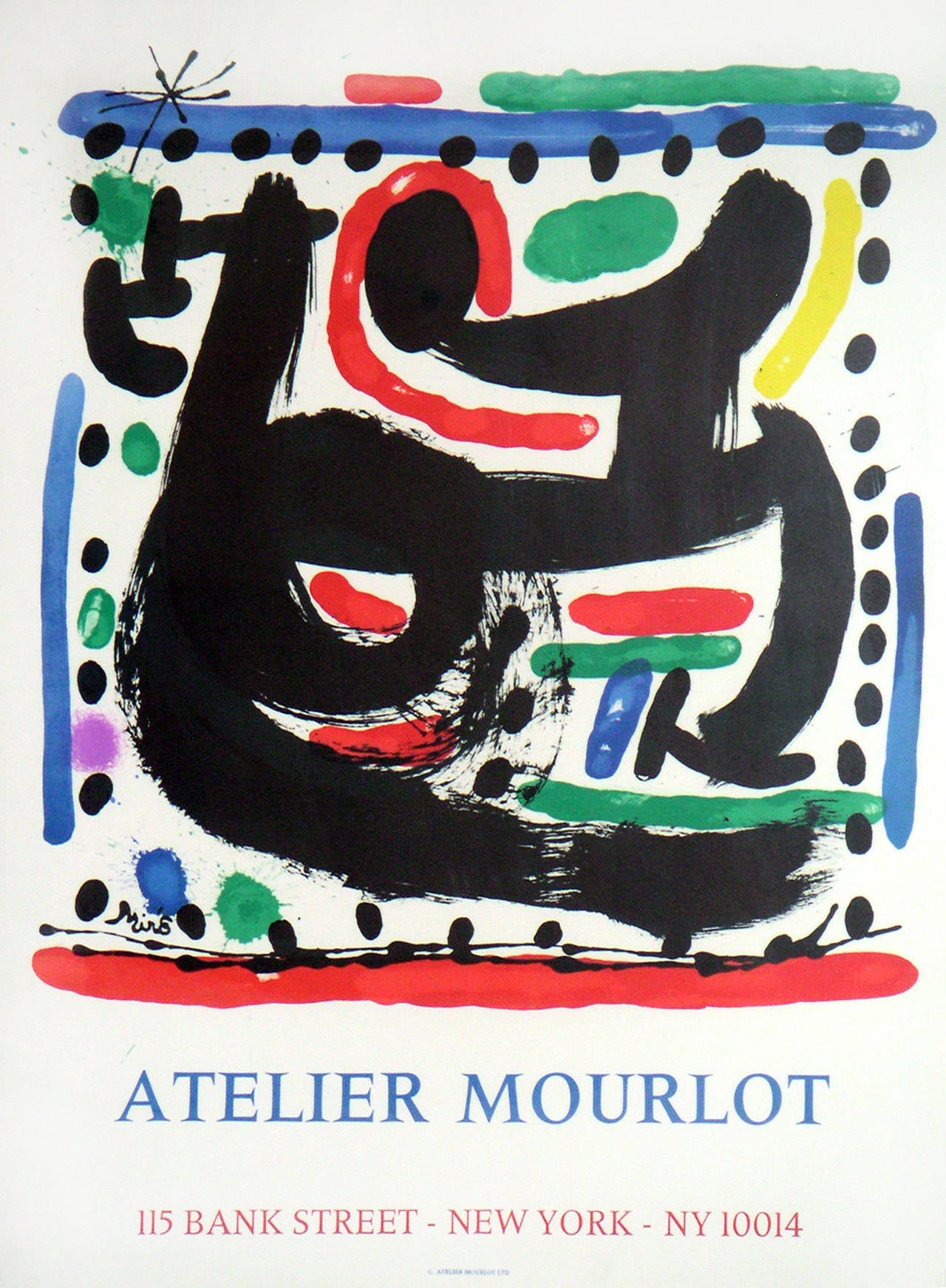 Joan Miró Abstract Print - Joan Miro Poster "Atelier Mourlot, New York"