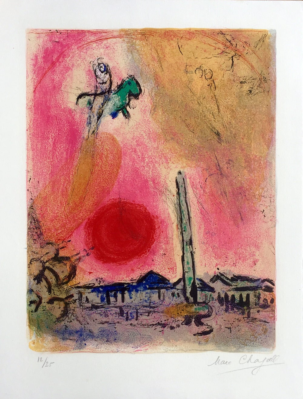 Marc Chagall Figurative Print - Regards sur Paris - Place de la Concorde (M. 353)