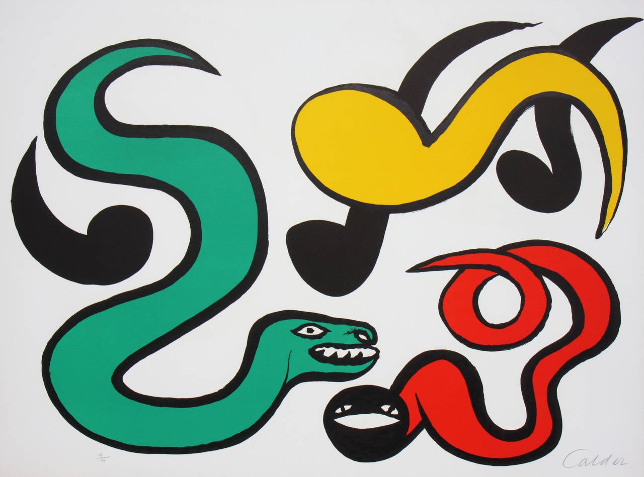 Alexander Calder Animal Print - Couleurs au Choix (Snakes)