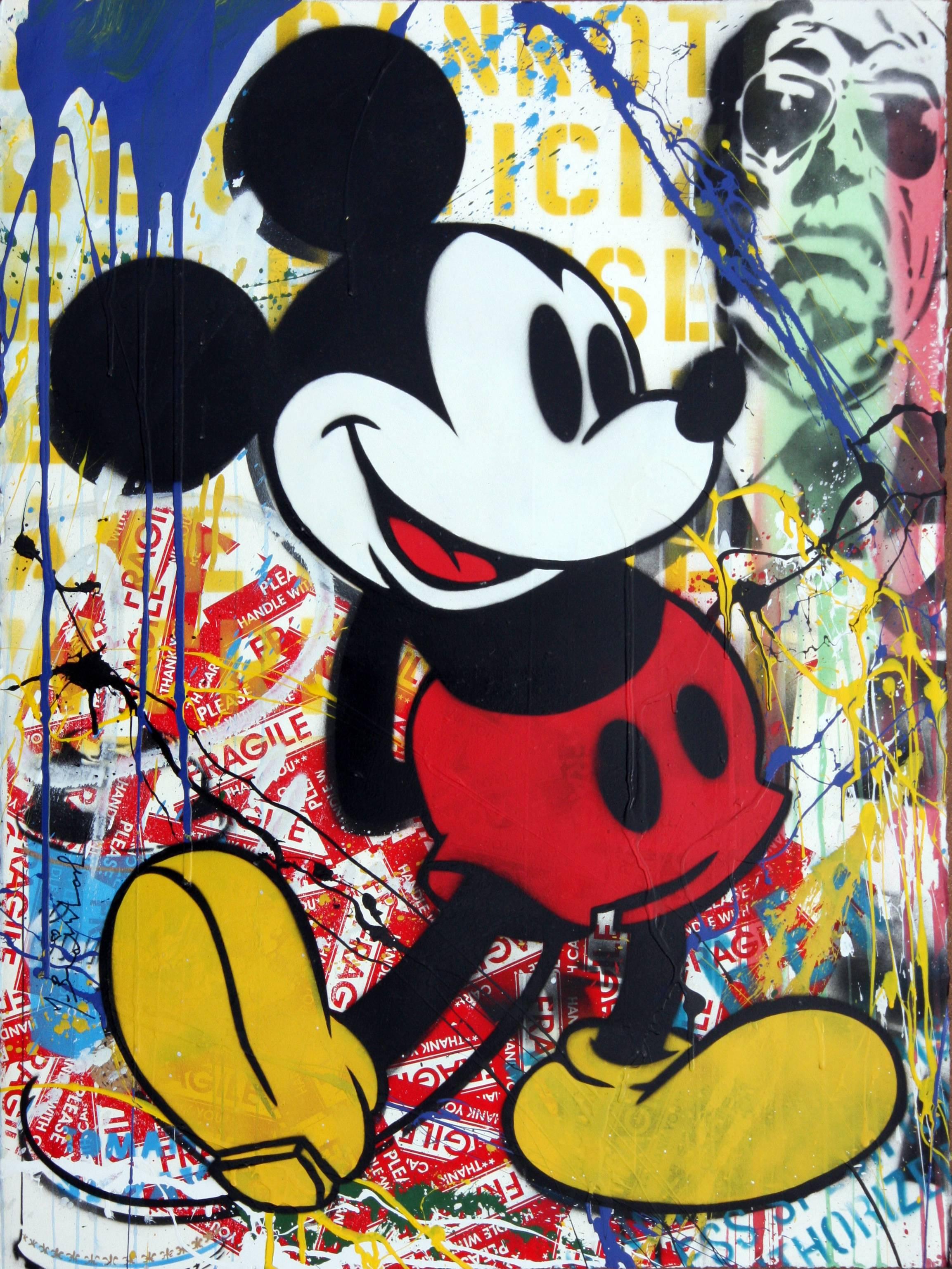 Mickey Mouse (Unique) - Mixed Media Art by Mr Brainwash