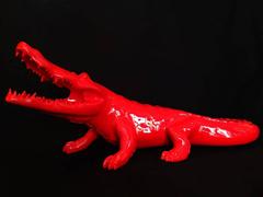 Red Crocodile Sculpture