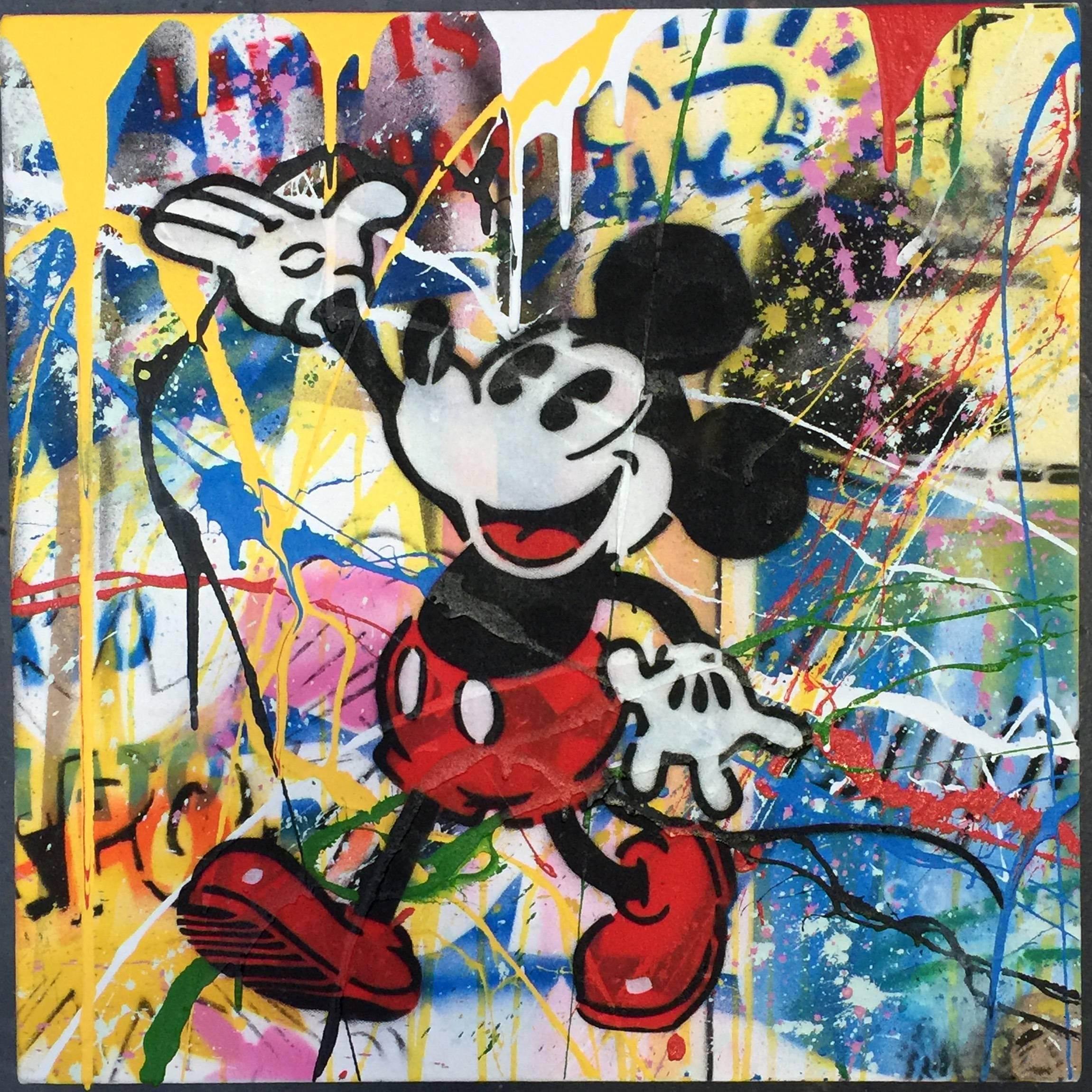 Mr. Brainwash Figurative Painting - Vintage Mickey (Canvas) 