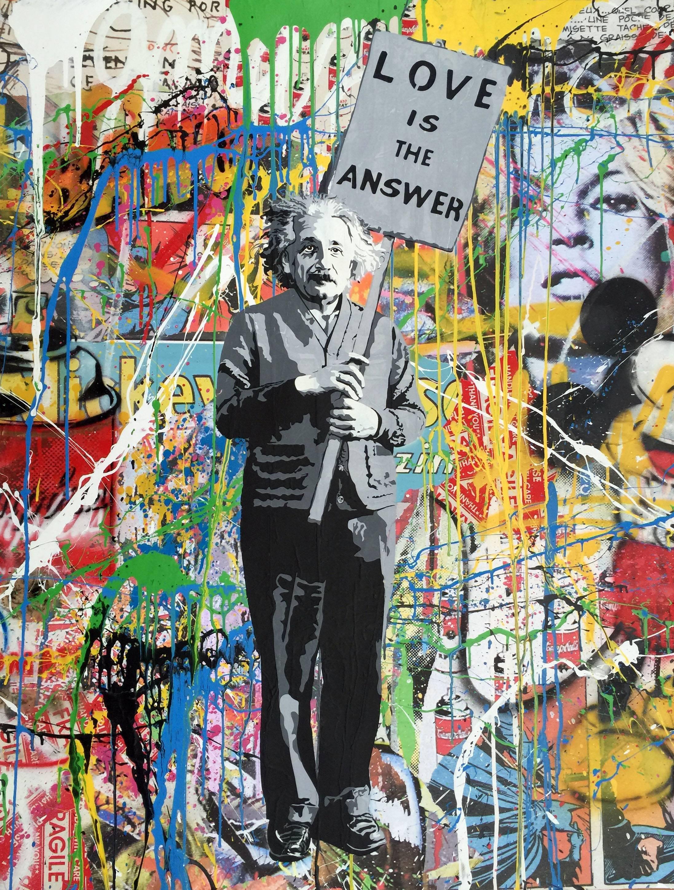Street Art: Einstein (Mixed Media) - Mixed Media Art by Mr. Brainwash