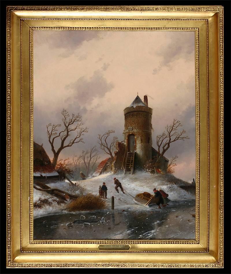 Charles Leikert Landscape Painting - Winter landscape