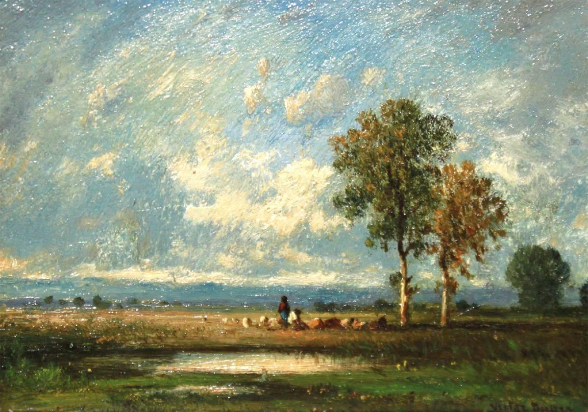 Barbizon landscape - Painting by Léon-Victor Dupré