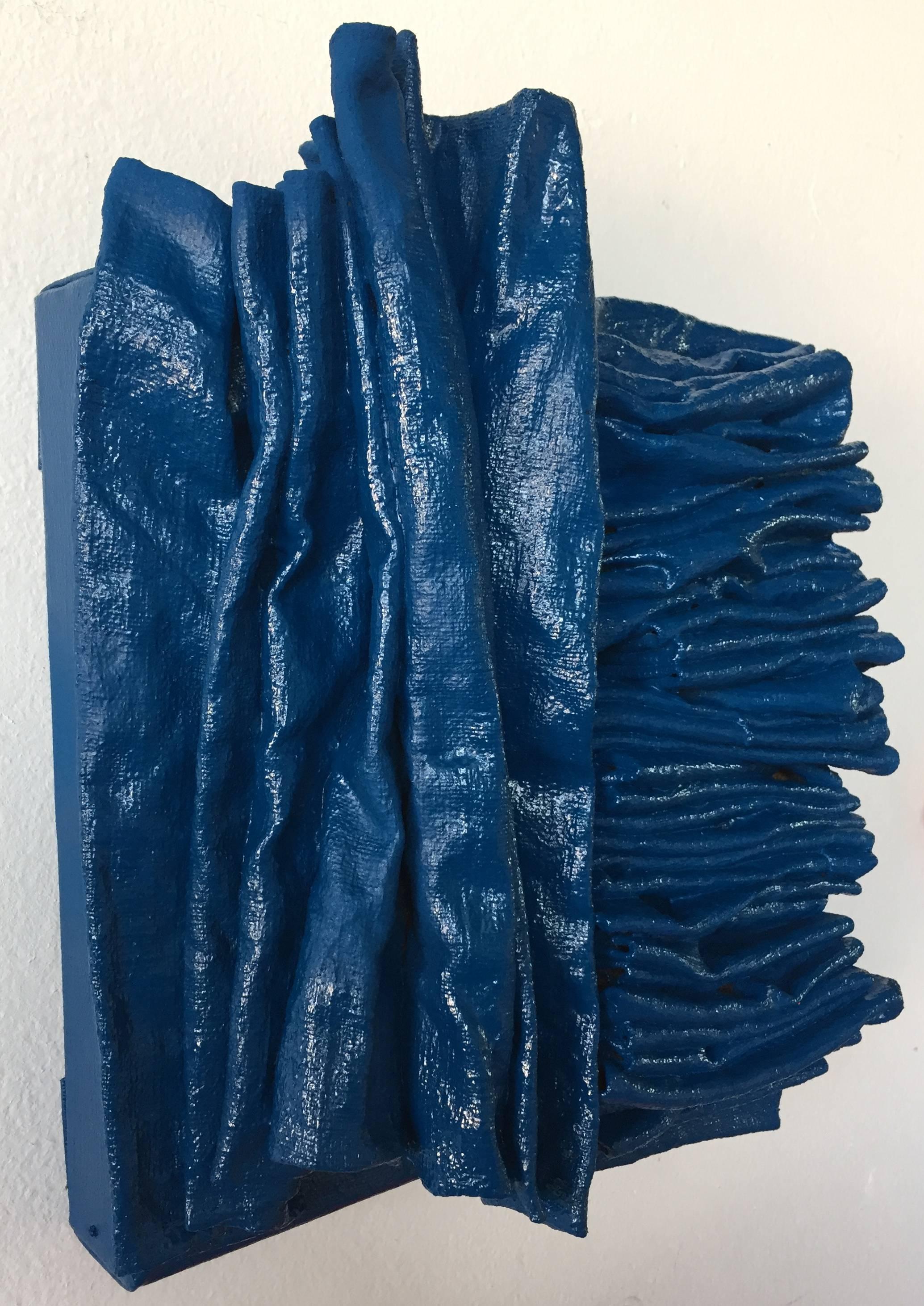 Sapphire Blue Folds - Abstract Sculpture by Chloe Hedden