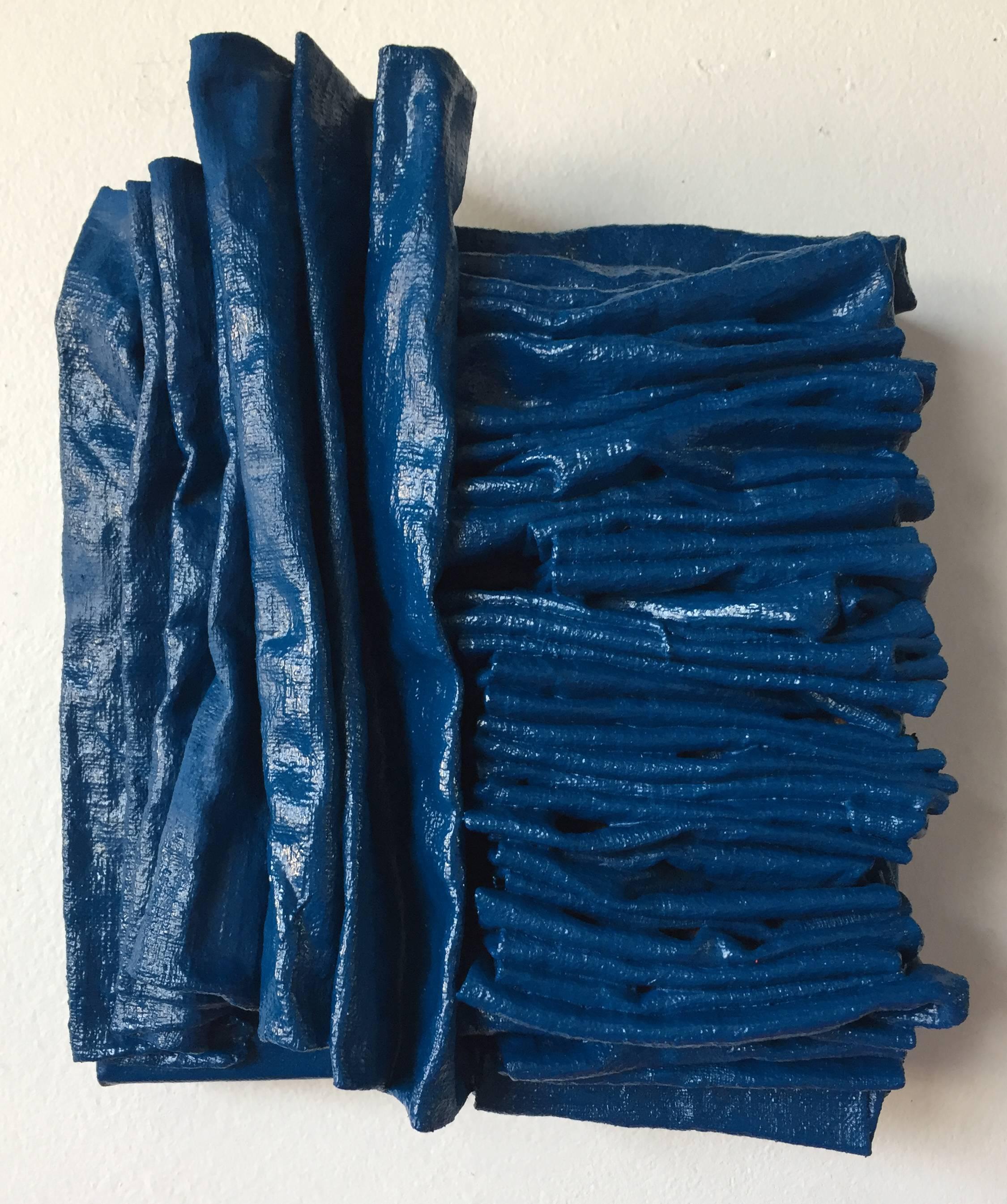 Sapphire Blue Folds - Sculpture by Chloe Hedden