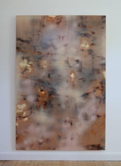 Turbulence 7 (grid painting abstract wood contemporary neutral large scale panel
