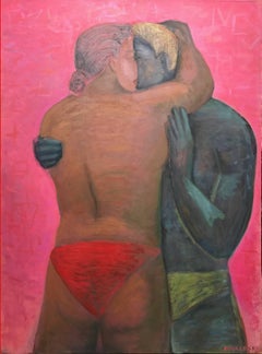 Lovable; Jan Kovaleski; American born 20th c; oil on canvas
