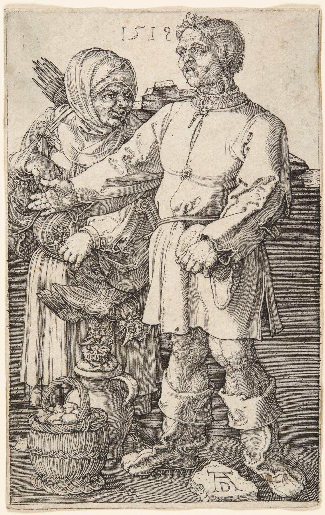 Albrecht Dürer Figurative Print - The Peasant and His Wife at Market