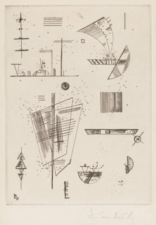 Wassily Kandinsky Abstract Print - ERSTE KALTNADEL FÜR DIE EDITIONS CAHIER’S D’ ART
