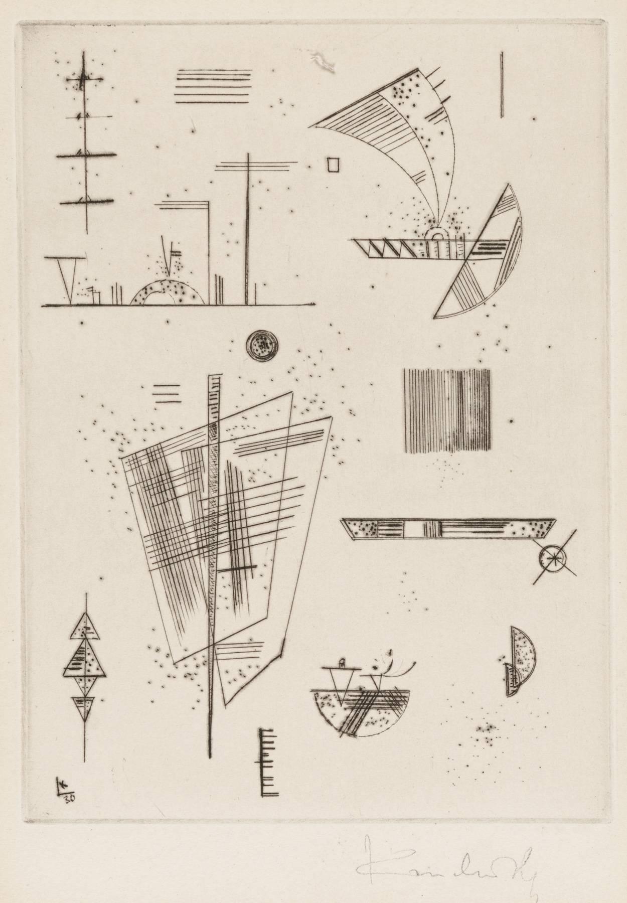 Wassily Kandinsky Abstract Print - ERSTE KALTNADEL FÜR DIE EDITIONS CAHIER’S D’ ART