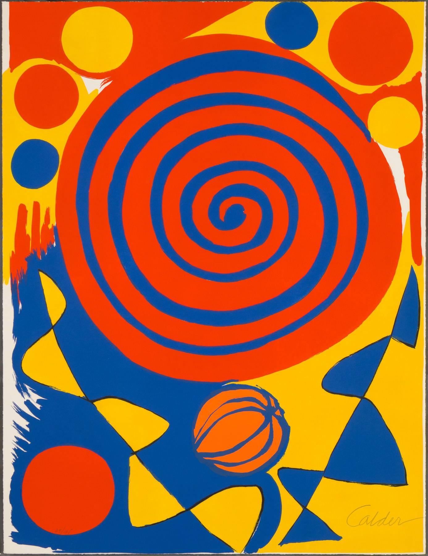 Alexander Calder Abstract Print - Spiral with Pumpkin