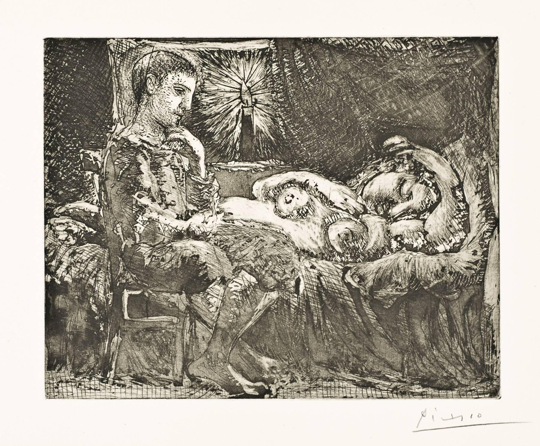 Pablo Picasso Figurative Print - Garcon Et Dormeuse a La Chandelle