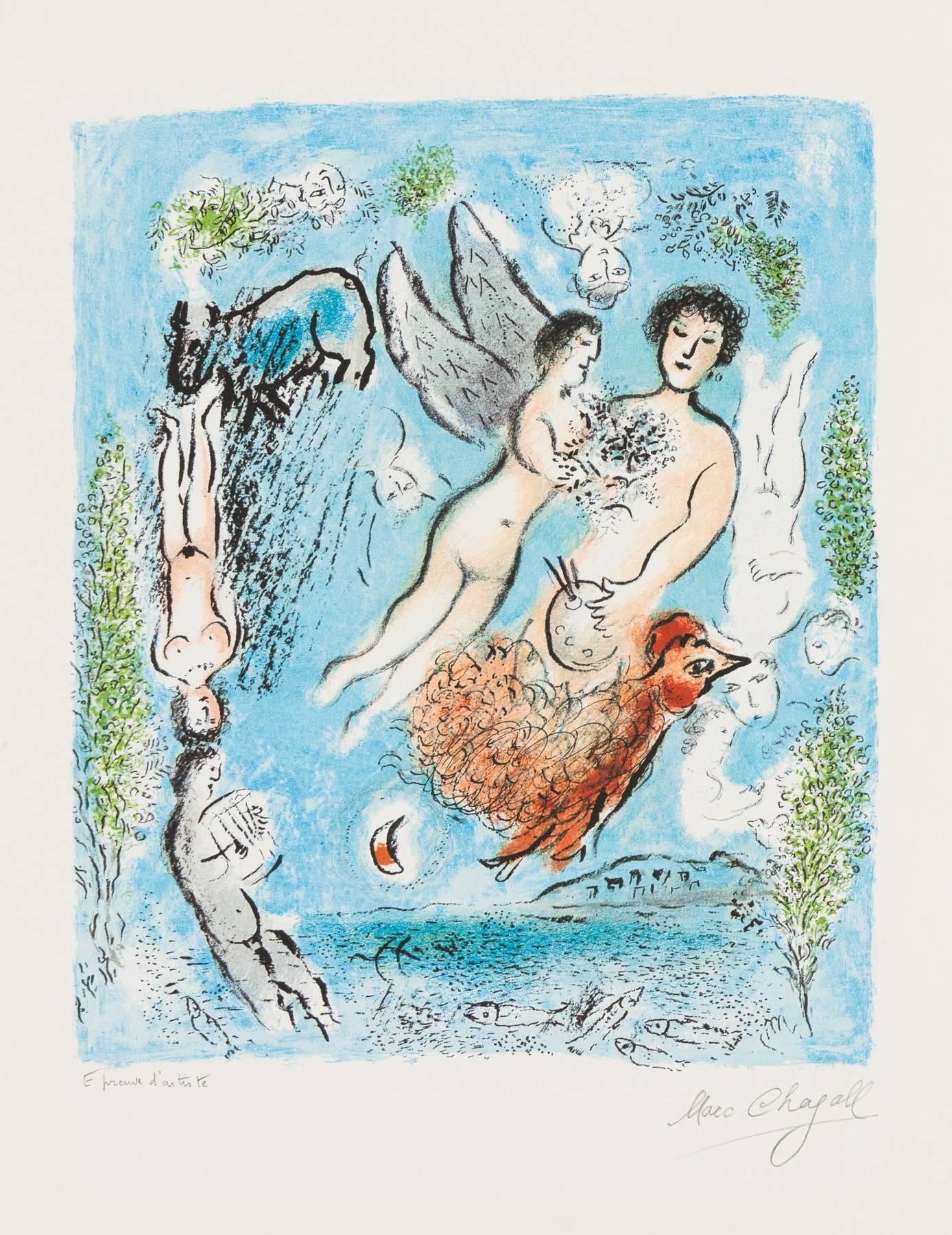 Marc Chagall Figurative Print - The Island of Poros