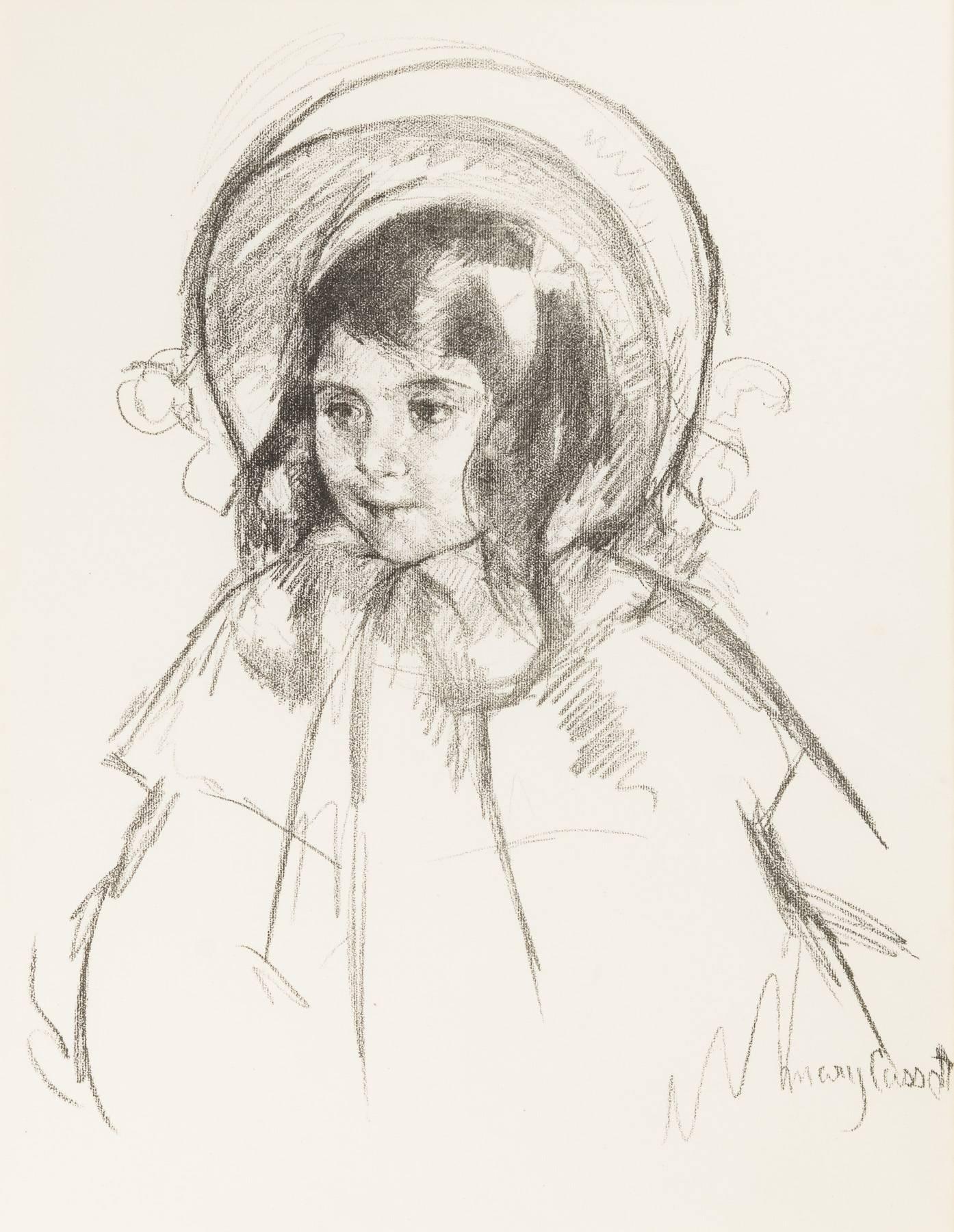 Mary Cassatt Figurative Print - Sara Wearing Her Bonnet and Coat