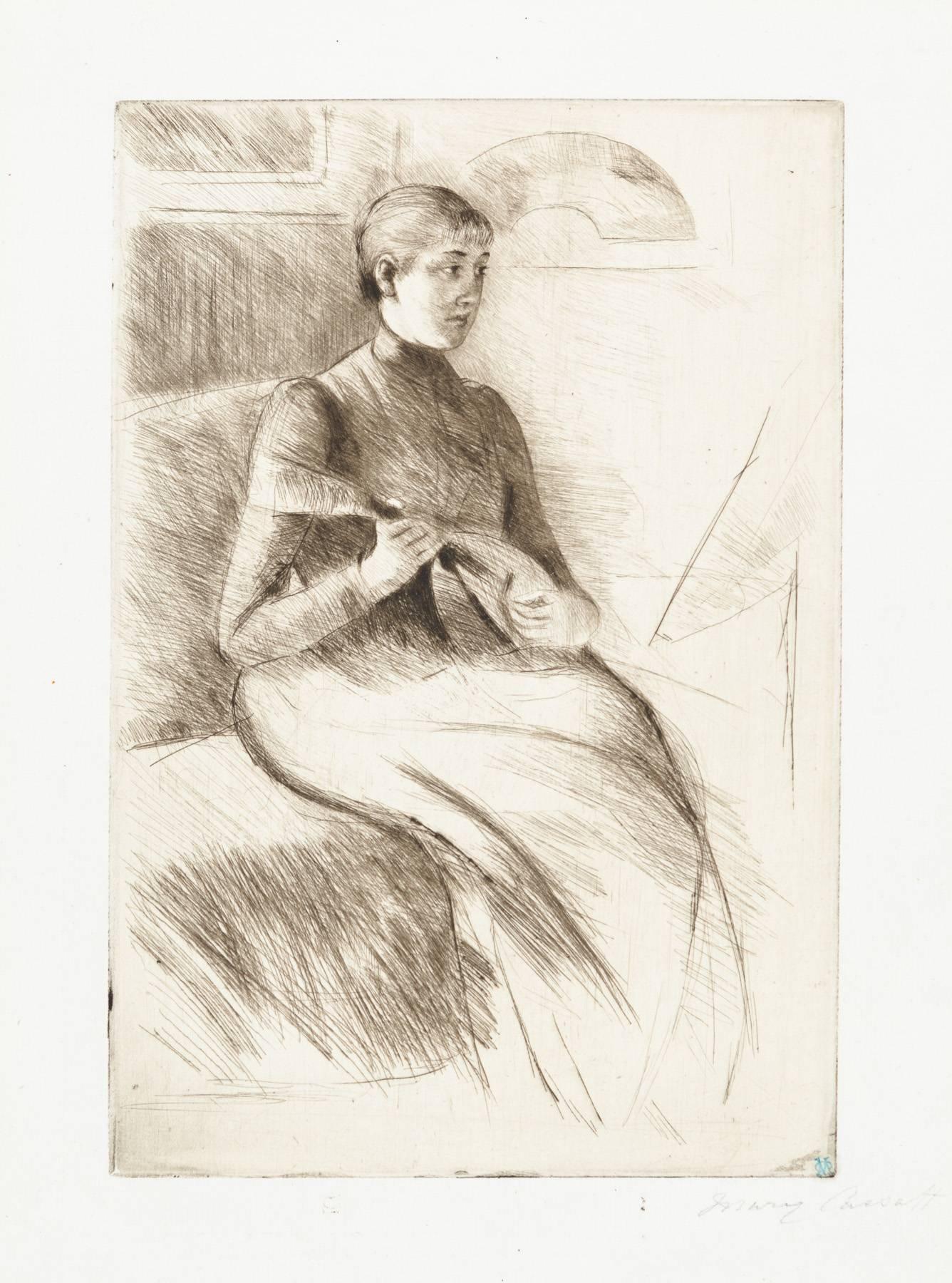 Mary Cassatt Figurative Print - The Mandolin Player